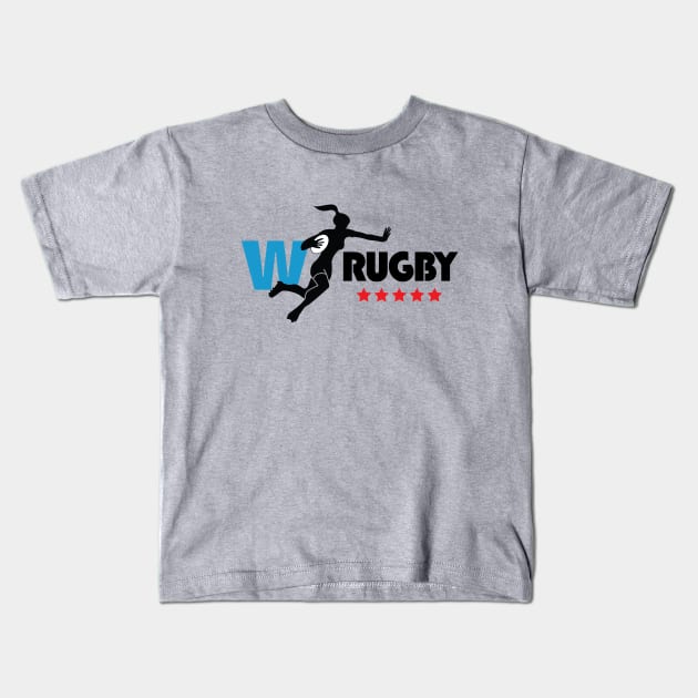 Womens Rugby - Dark Text Kids T-Shirt by atomguy